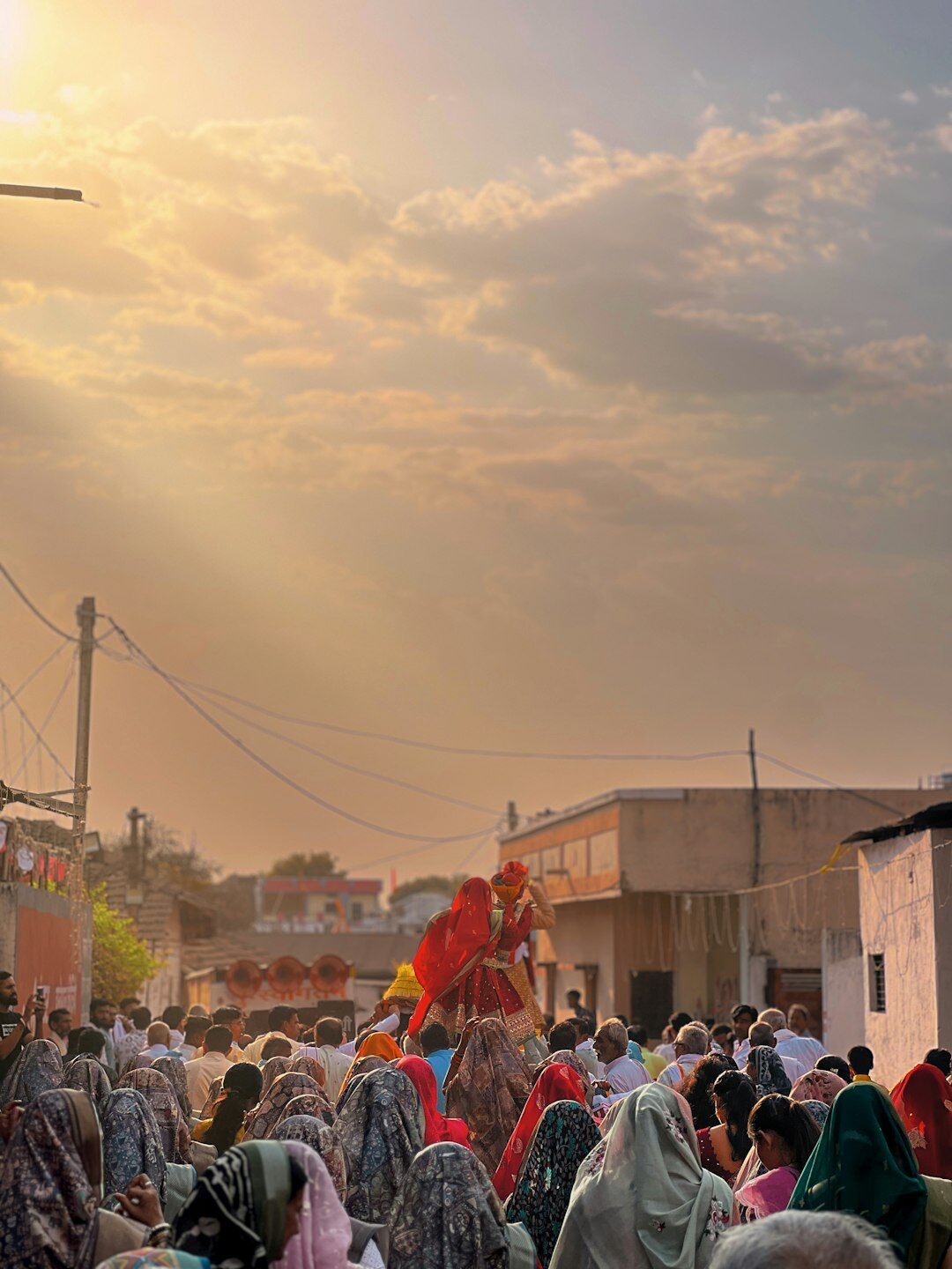 community gathering in village